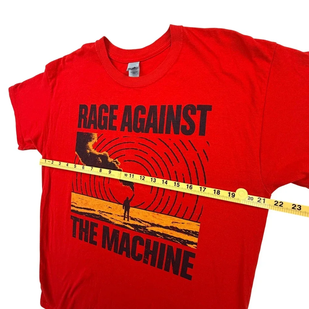 Vintage Gildan Rage Against The Machine T Shirt Men Large Red Band Tee 90s Y2K - Picture 6 of 7